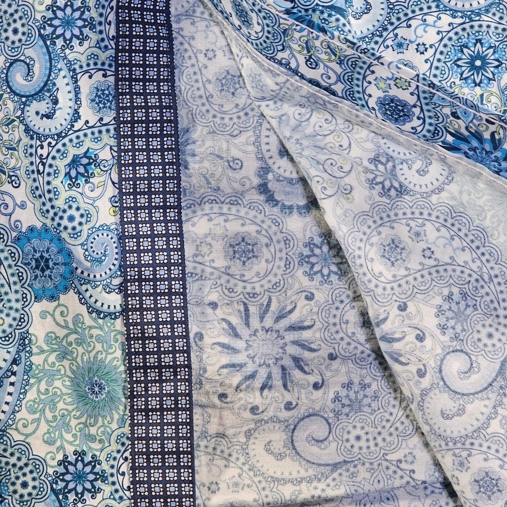 CON.STRUCT Button-Up Shirt Mens 4XL(3XL 53"chest)Stretch Blue Paisley Floral S/S - Picture 8 of 11